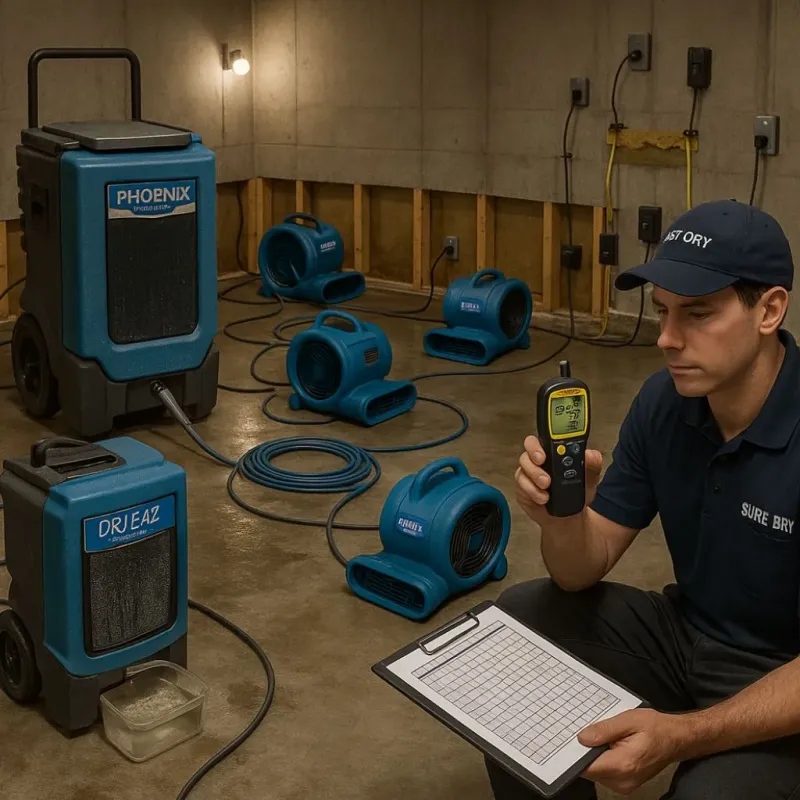 Structural Drying and Dehumidification process in New Bloomfield, PA